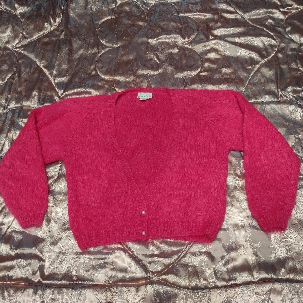 Jennifer Reed Knitted By Hand Vintage Pink Mohair Sweater S